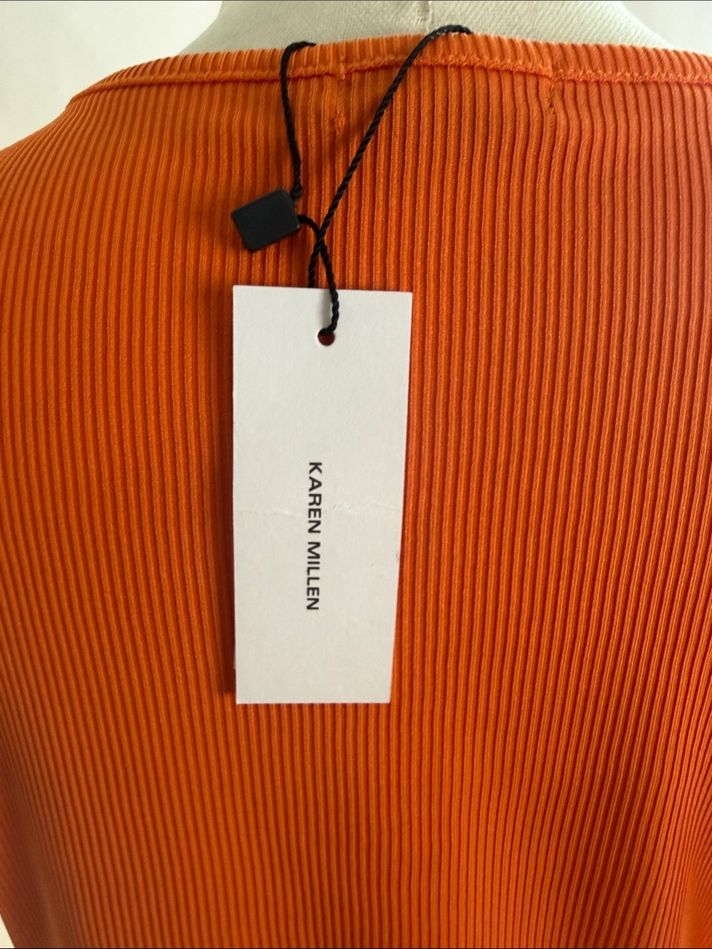 KAREN MILLEN NWT ORANGE RIBBED CUT OUT DRESS - Picture 2 of 7